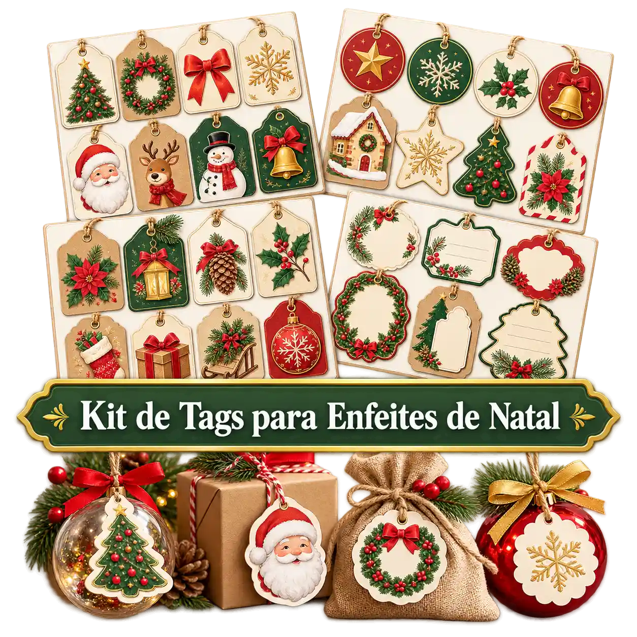 Bônus 3 — Kit de Tags para Enfeites de Natal